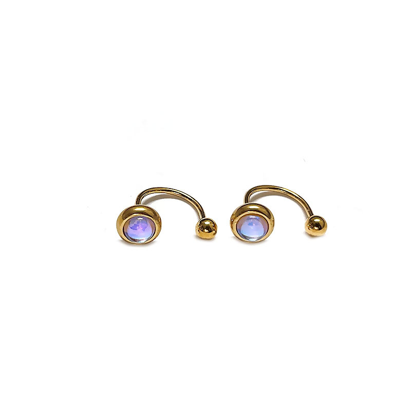 Women's Gender Plating Design 1 Piece Classic Style Geometric Plating 304 Stainless Steel Moonstone Drop Earrings Ear Studs
