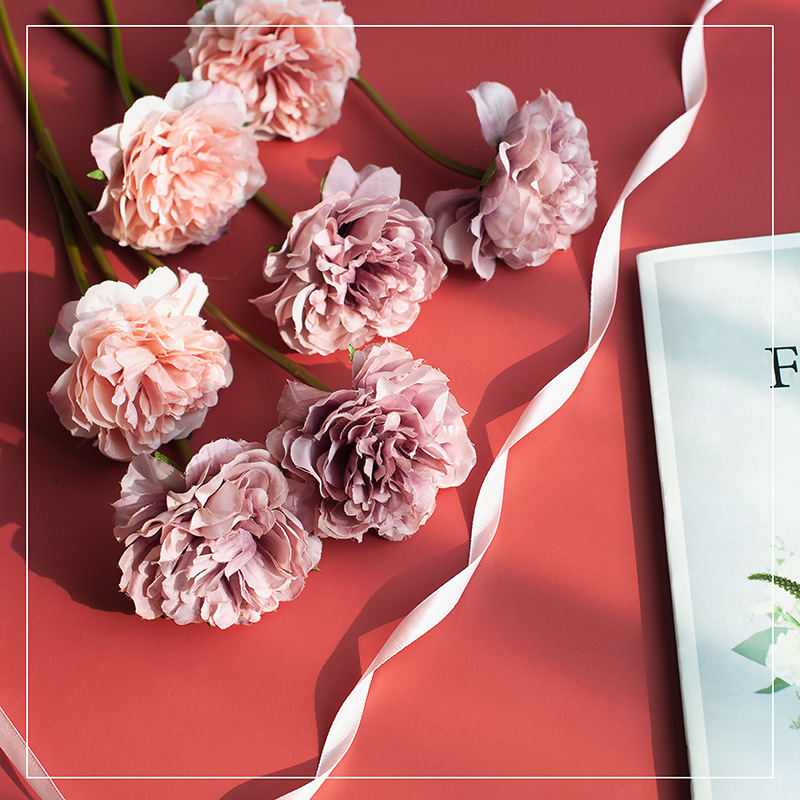 ins仿真牡丹芍药花摄影道具美妆饰品家居装饰摆拍背景假花|ms