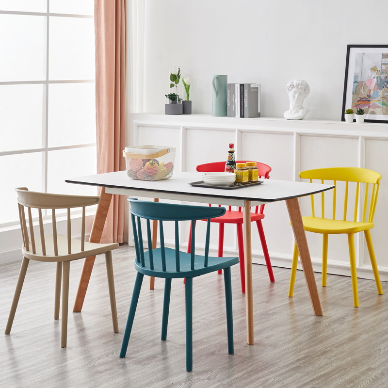 Silla de Plástico para Comedor y Café, Estilo Windsor, Moderna y Ligera