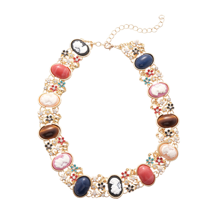 Juego de vestido de cena de piedra del Rin marcado de la casa de la Edad Media D Collar de piedras preciosas del Rin Pulsera Pendientes Pendientes