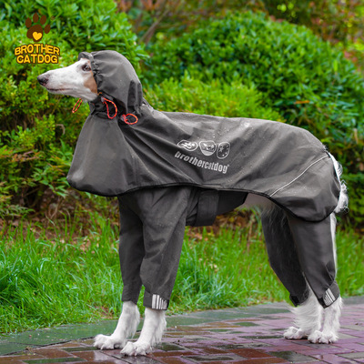 Amazon new pattern Pets Raincoat adjust Dog raincoat All inclusive Large dogs Adhesive Four feet Hooded Poncho