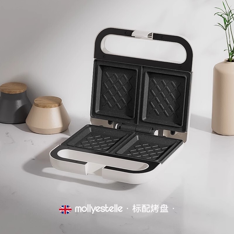 mollyestelle双盘三明治早餐机家用多功能华夫饼轻食机小型面包机|undefined
