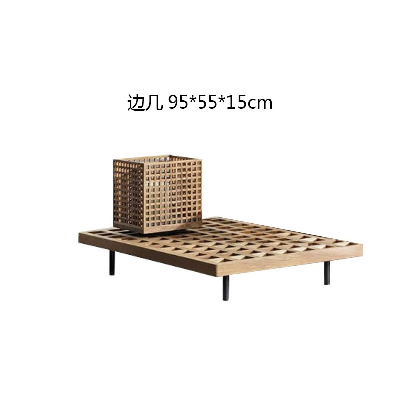 Sofá de caña al aire libre patio de madera sólida nórdica jardín balcón artístico ocio silla de caña combinación de muebles de caña al aire libre