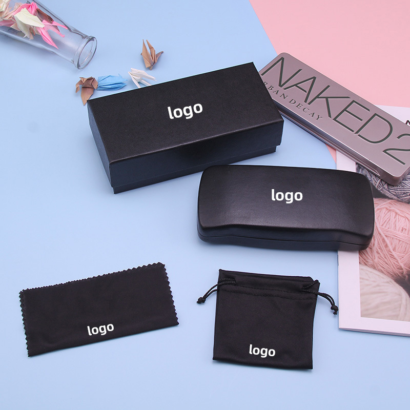 Lid-And-Base Set Glasses Case, Leather Glasses Storage Box, Lid-And-Base Large V-Shaped Glasses Case, Can Be Printed with Logo