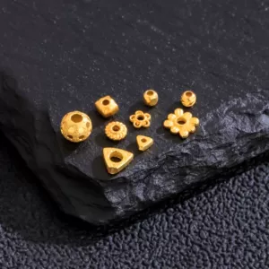 S925 Sterling Silver Electroplated with 24K Gold Personalized Spacer Beads Handmade DIY Jewelry Accessories Versatile Accessories Wholesale
