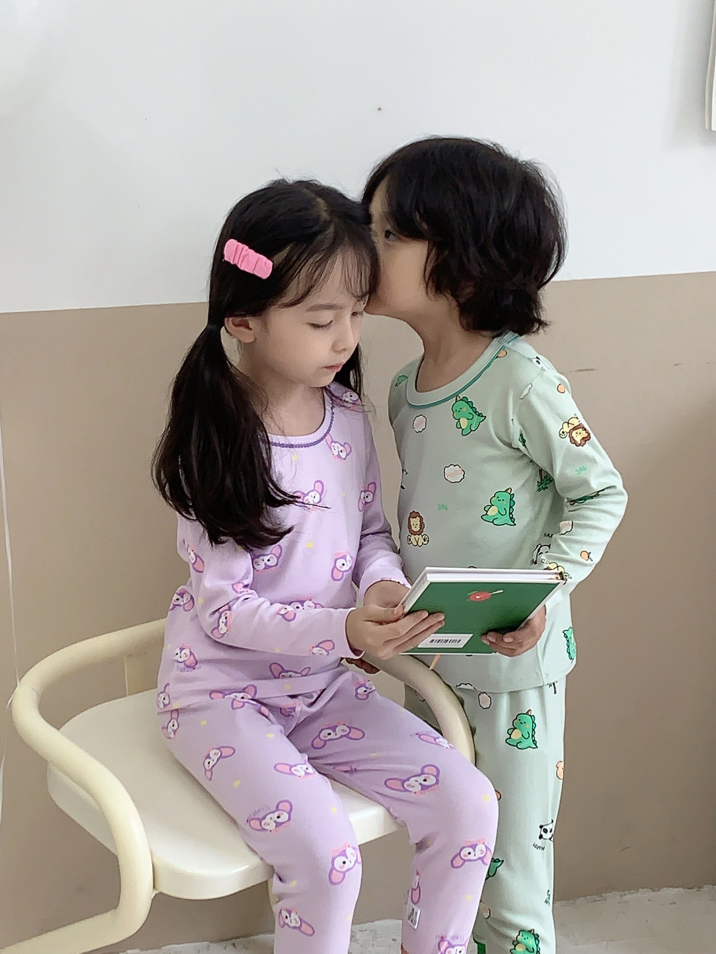 [Personalizado] Ropa de otoño de algodón con cremallera para niños, traje de pantalones largos, ropa interior deshuesada de algodón puro, tesoro para hombres, pijamas para niñas, servicio a domicilio