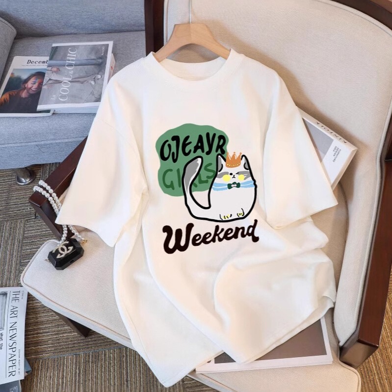 Dopamine Wear Short-Sleeved T-Shirt Women's Summer 2025 New Loose Large Size T-Shirt Half-Sleeved Top