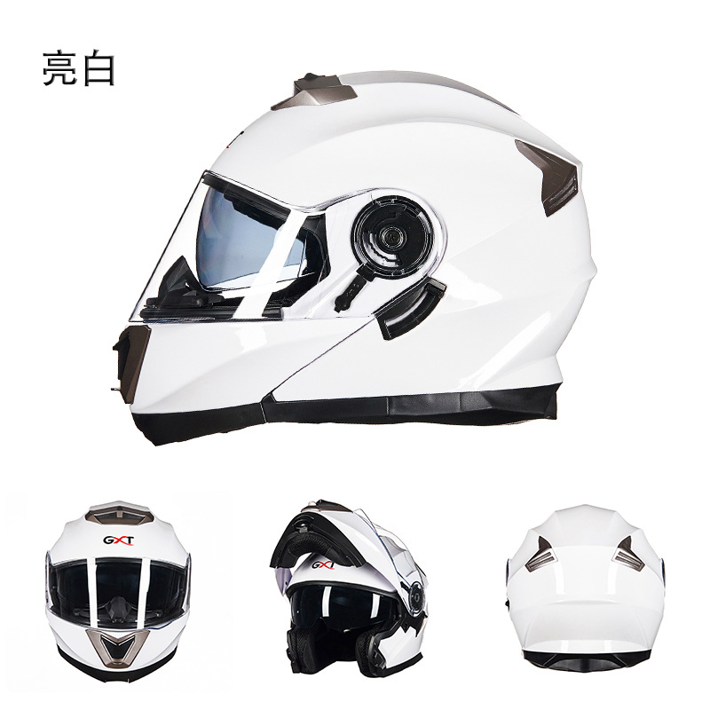 Motosiklet kaskı (dəbilqə) — Motuoche Full Face - bright-white-transparent-lens-m