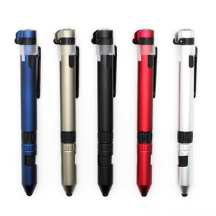 Multifunctional Six-In-One Tool Compass Ballpoint Pen Outdoor Travel Portable Flashlight Screwdriver Holder Pen
