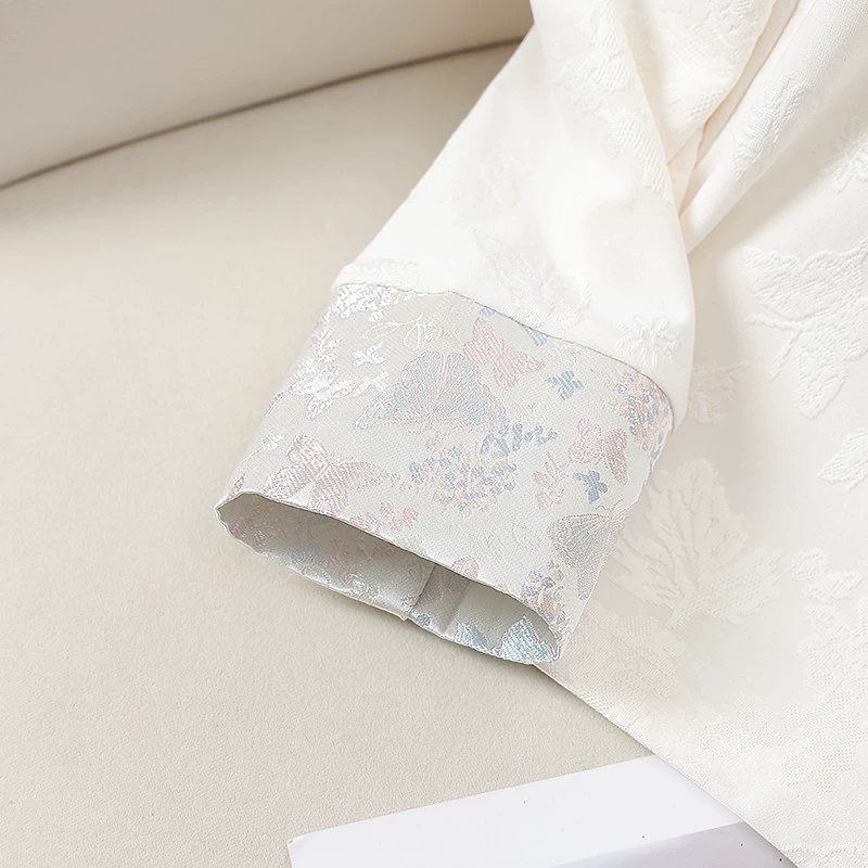 Национальный стиль новый ретро с круглым вырезом с длинным рукавом