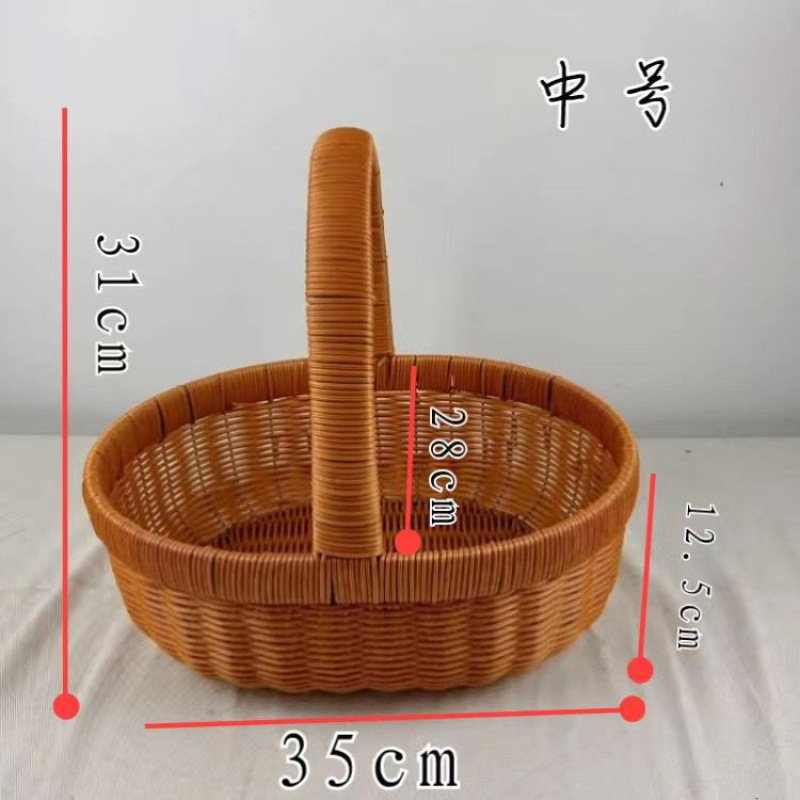 Cestas de frutas portátiles de picnic Cestas de almacenamiento Cestas de huevos caseras de caña Cestas de flores portátiles Cestas de regalo Cestas de recolección