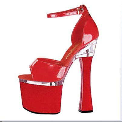 Sexy pole dance tacones altos más tamaño 18cm odio cielo alta plataforma impermeable tacón grueso boca de pescado discoteca sexy modelo pasarela