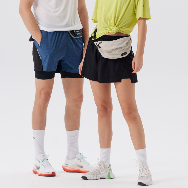 Marathon Running Shorts for Men and Women, Outdoor Cross-Country Hiking with Elastic Lining, Quick-Drying Fitness Sports Three-Quarter Pants