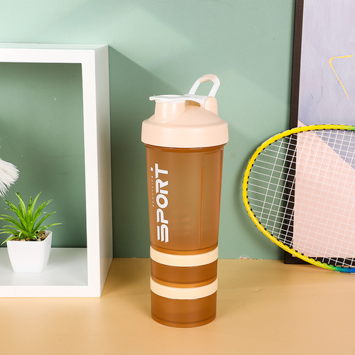 Triple-layer shaker cup plastic cup protein powder with powder box fitness sports water cup smoothie cup blender cup meal replacement cup
