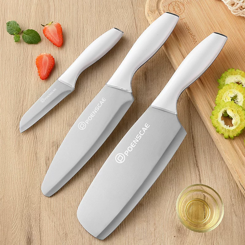 Южная Корея экспортирует кухонный нож из нержавеющей стали, состоящий из трех частей, комбинированный нож шеф-повара, нож для мяса, нож для фруктов, немецкий ножевой инструмент.