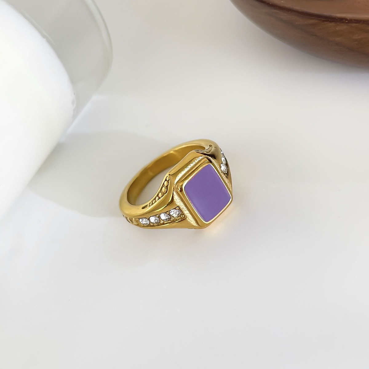 316L Stainless Steel Material 316L Stainless Steel Geometric Waterproof Non Tarnish Surgical Steel Casual Elegant Lady Rings For Women's