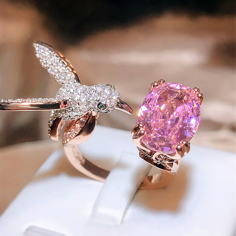 Ins Style Eagle Copper Plating Zircon Open Ring 1 Piece display picture 3