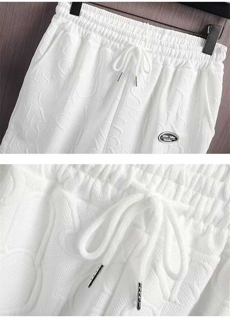 Leichtes Sommer-Freizeit-Sportbekleidungsset für Herren – Kurzarm-T-Shirt und Shorts (Grau/Weiß/Schwarz) – M-5XL_voghion.com