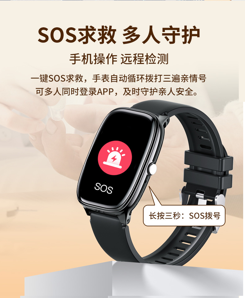 Newman Elderly Phone Watch Gps Locator Elderly Anti-Lost Anti-Fall Smart Heart Rate Blood Pressure Health Monitor J
