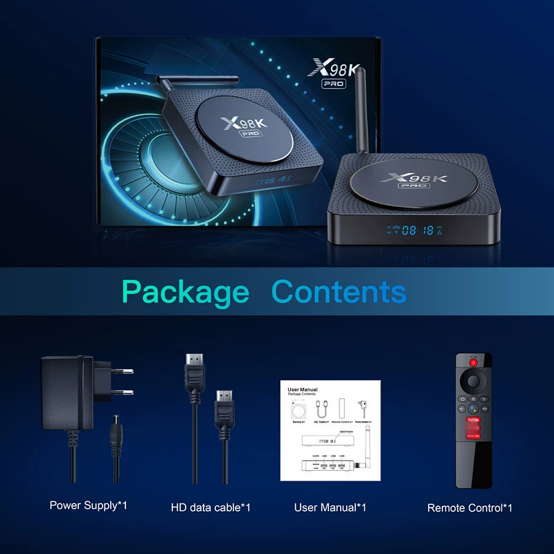 Кросс-бордер X98K PRO набор коробка 4ГБ/32Гб RK3566 Android 11 двухдиапазонный wifi HD 8K tvbox