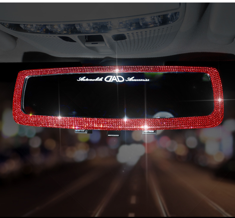 Car Rearview Mirror Decorative Cover, Cute Korean Diamond-Encrusted Car Supplies Mirror Cover, Car Reversing Mirror Decoration Collection