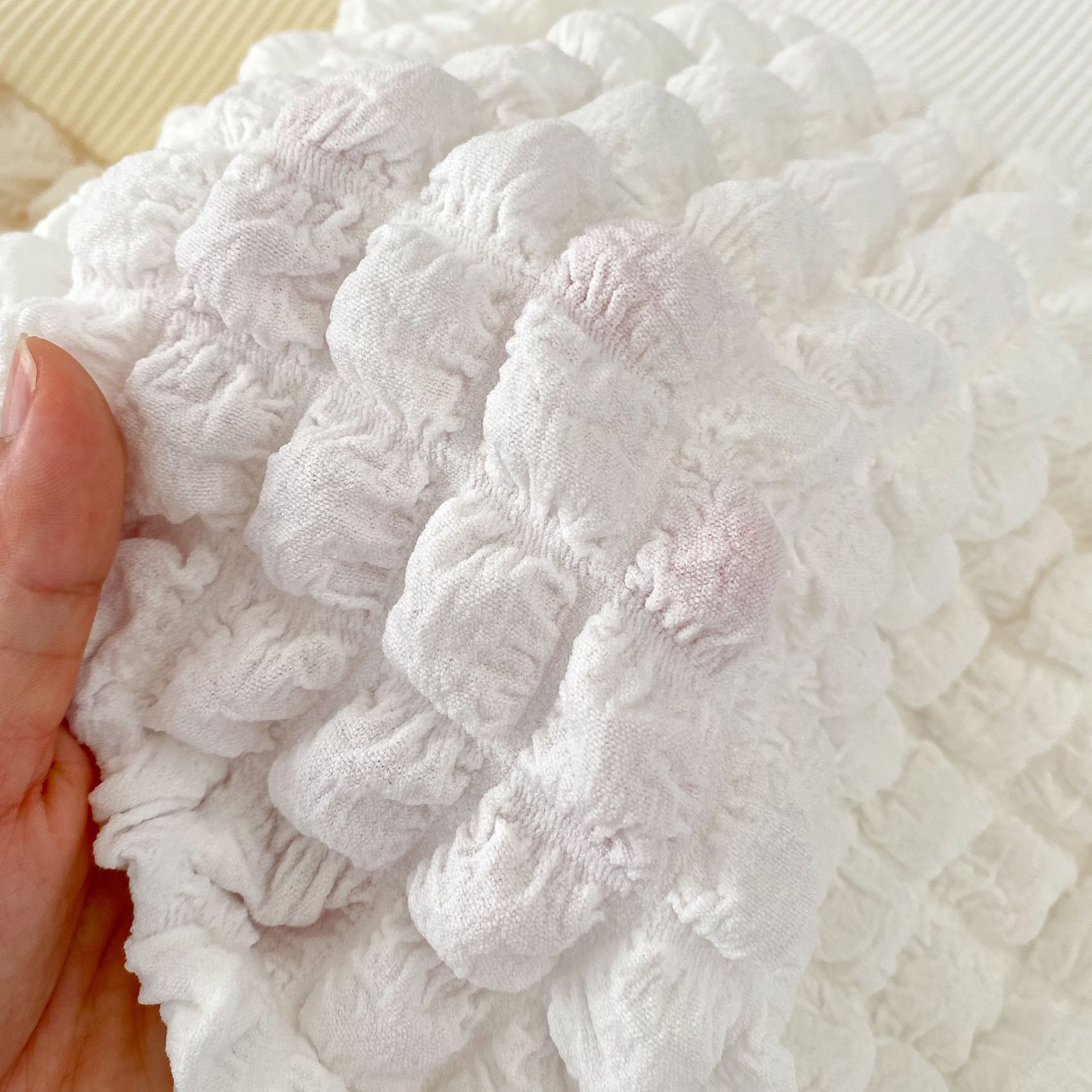 Tuta Ha Yi a maniche lunghe in garza a bolle per bambina autunno 2024, tuta da gattonare + set di 2 cappelli in regalo_voghion.com