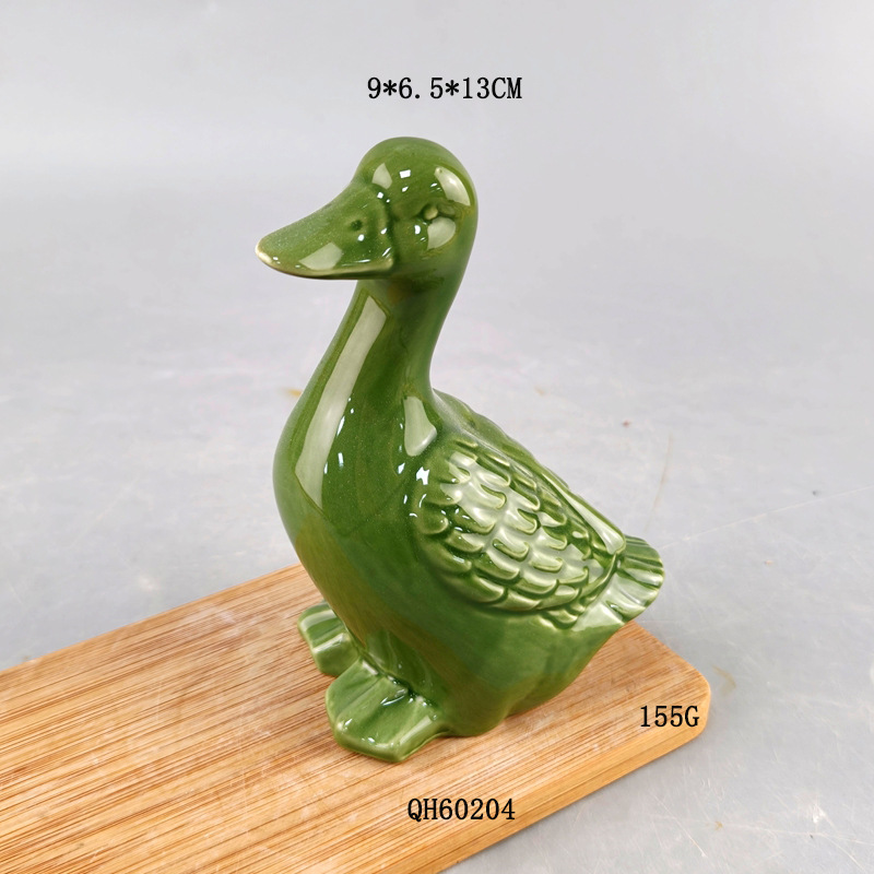 Personalizada transfronteriza cerámica verde pato cisne artesanía ornamentos nórdicos inswind combinación de estudio decoración porche
