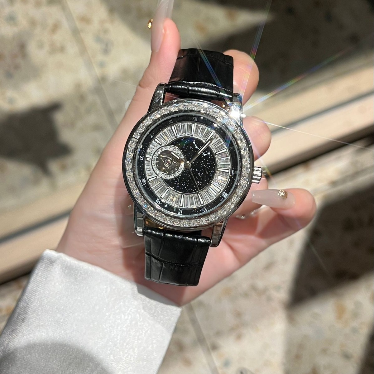 2026 New Black Swan Men's Mechanical Automatic Watch With Genuine Leather Strap_voghion.com