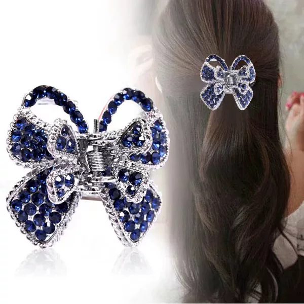 Retro Top Clip Grab Clip Medium Fashionable Korean Style New Hair Accessories Hairpin Disc Hair Rhinestone Grab Head Jewelry Half Tie Hairpin