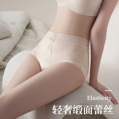ハイウエストのウォールサテンの女性の下着の桑の絹糸の底の股の傷のない快適なプラスサイズのレースの女性の下着のショートパンツ