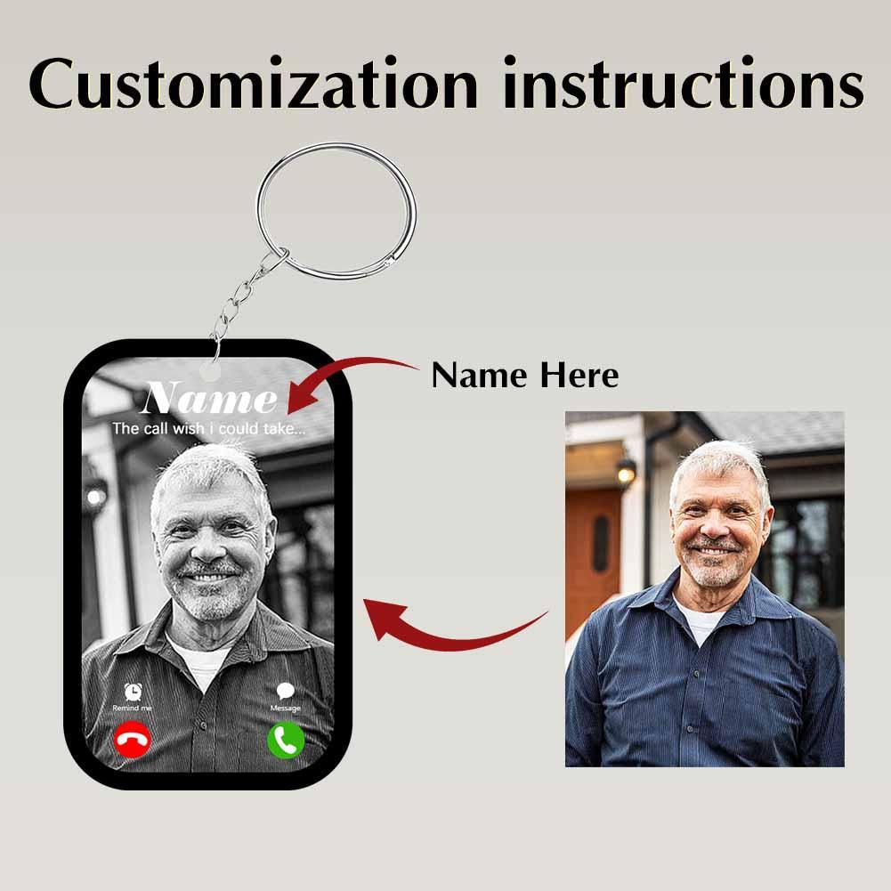 Acrylic Personalised Photo Keychain Flat Charm