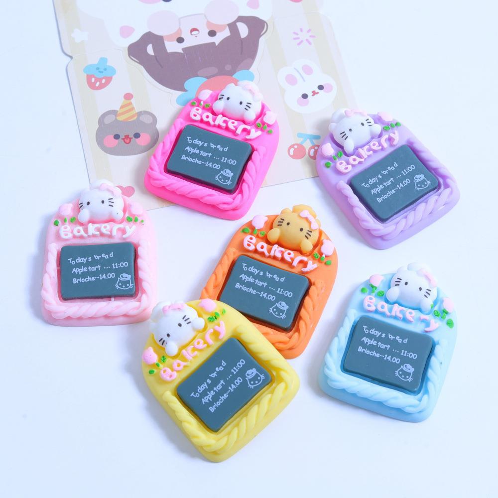 고양이 칠판 DIY 크림 접착제 수제 휴대 전화 쉘 소재 냉장고 스티커 머리 장식 수지 액세서리 도매