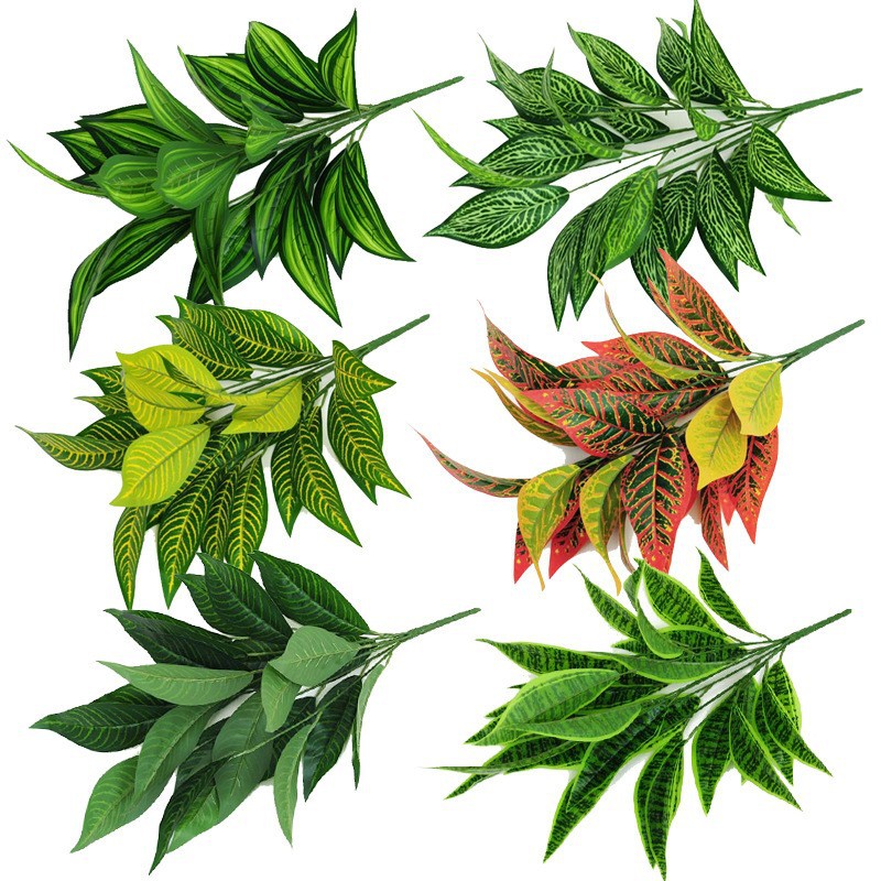 Decoración de hojas verdes de plantas falsas paisajismo en maceta decoración de interiores de sala de estar flores falsas decoración de flores falsas