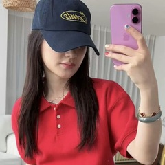 韩国小众品牌美式复古简约藏青色软顶休闲鸭舌帽子百搭男女棒球帽
