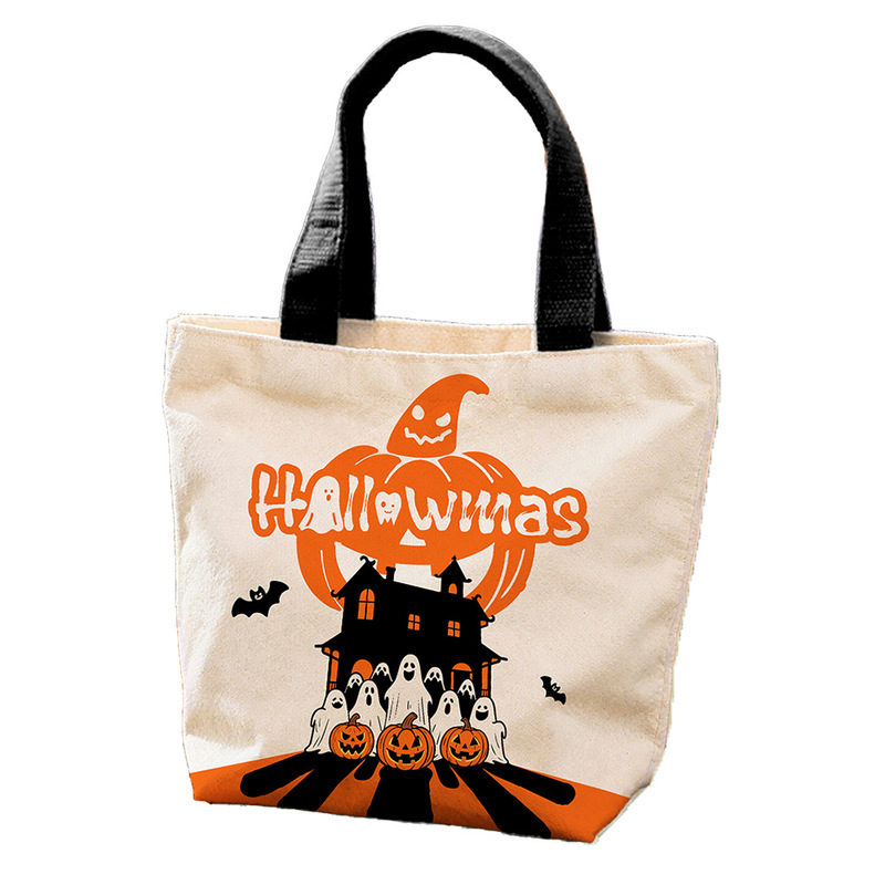 国境を越えた新しいハロウィーンのキャンバスショッピングバッグクリスマスイブ環境に優しいバッグホリデークリエイティブポータブルギフトバッグのカスタマイズ|undefined