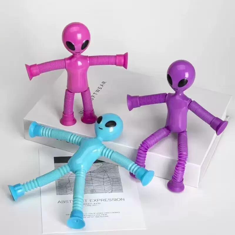 跨境新品外星人百变造型伸缩管玩具趣味益智变形解压拉伸减压