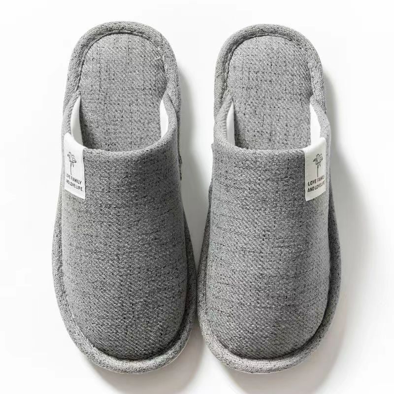 Autumn and Winter Linen Slippers with Closed Toes for Home Use, Couple Indoor Floor Slippers, Postpartum Men and Women, Non-Slip Soft Sole, Warm Home Use Autumn and Winter Linen Slippers with Closed Toes for Home Use, Couple Indoor Floor Slippers, Postpartum Men and Women, Non-Slip Soft Sole, Warm Home Use