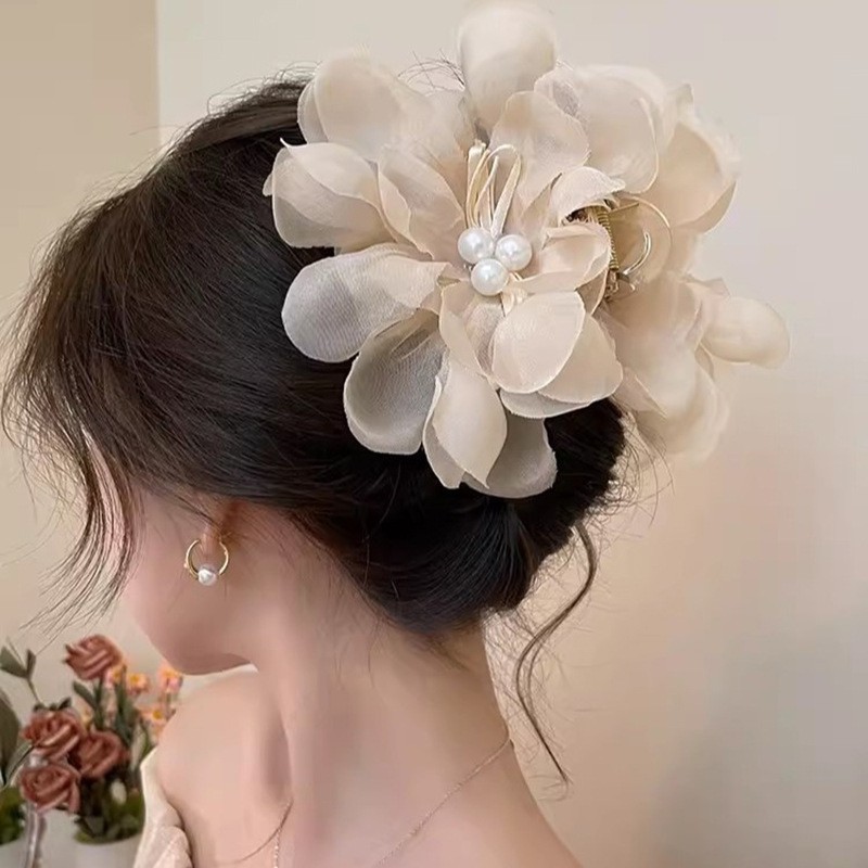 工場直販スーパーフェアリーフラワーグリッパー、高級ヘアアクセサリー、女性用多用途サメクリップ、後頭部用スイートヘアクリップ|undefined