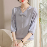 妈妈秋装洋气新款针织小衫时尚套装中老年女装40岁50阔太太上衣服，女装针织衫/毛衣，妃慕昵服饰