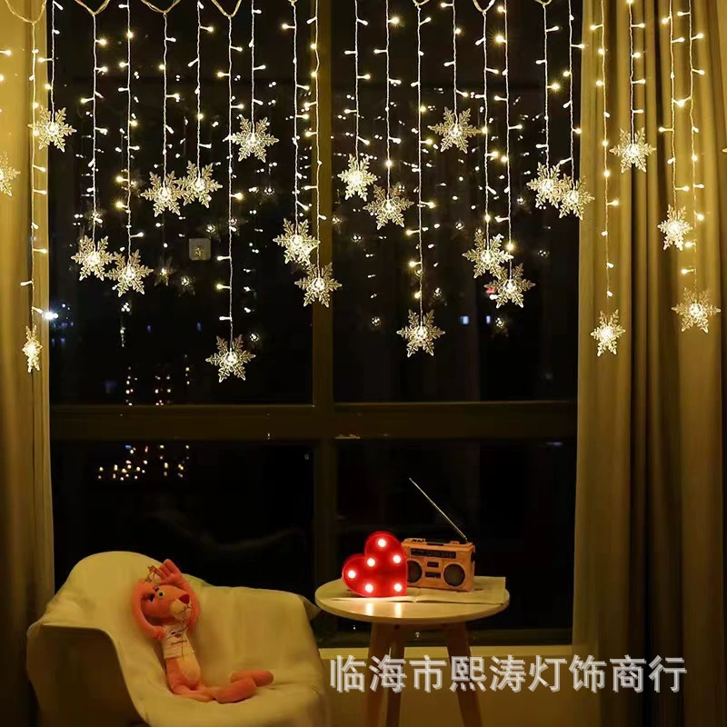 Светодиодные светильники снежинки штор рождественские декоративные ледяные светильники снежинки световые светильники струнные огни торговый центр магазин декоративные огни
