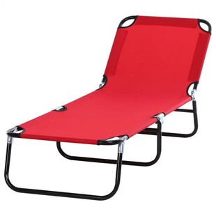 600D Oxford Cloth Iron Frame Portable Foldableable Outdoor Lounge Chair 70% off Camp Bed