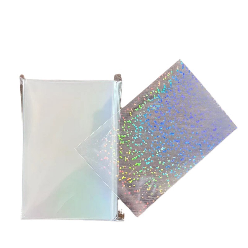 Película de tarjeta láser 20 Álbum de seda de dos capas película protectora de tarjeta pequeña película de tarjeta de palomitas de maíz bolsa de embalaje de manga de tarjeta engrosada plástico