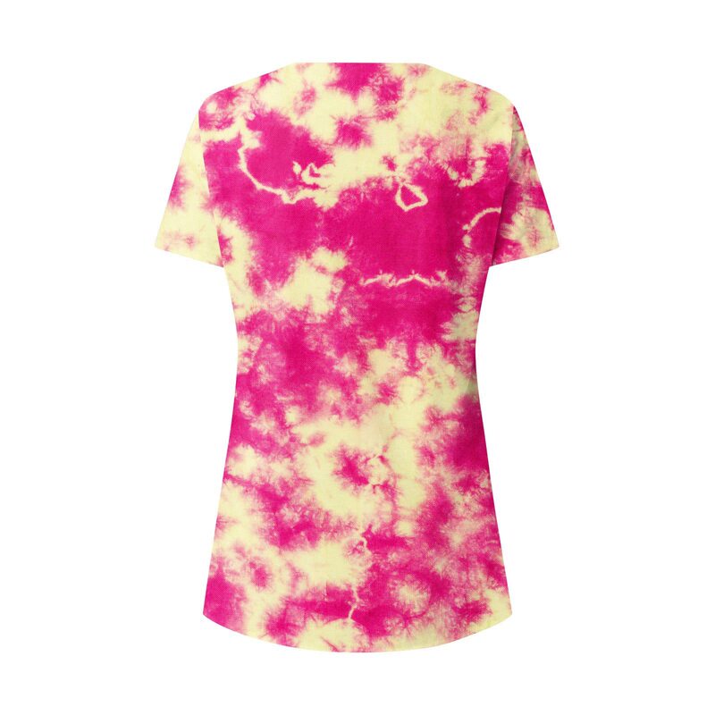 Source manufacturers T-shirt women's 2024 summer long color contrast round neck European and American style tide top sweater WG11