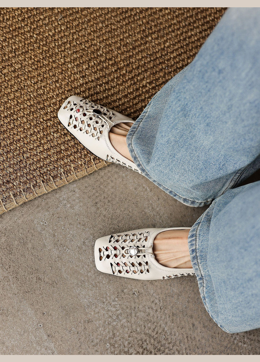 CHIKO Ettie Woven Mesh Square Toe Wedge Ballerina Flats - Chiko Shoes