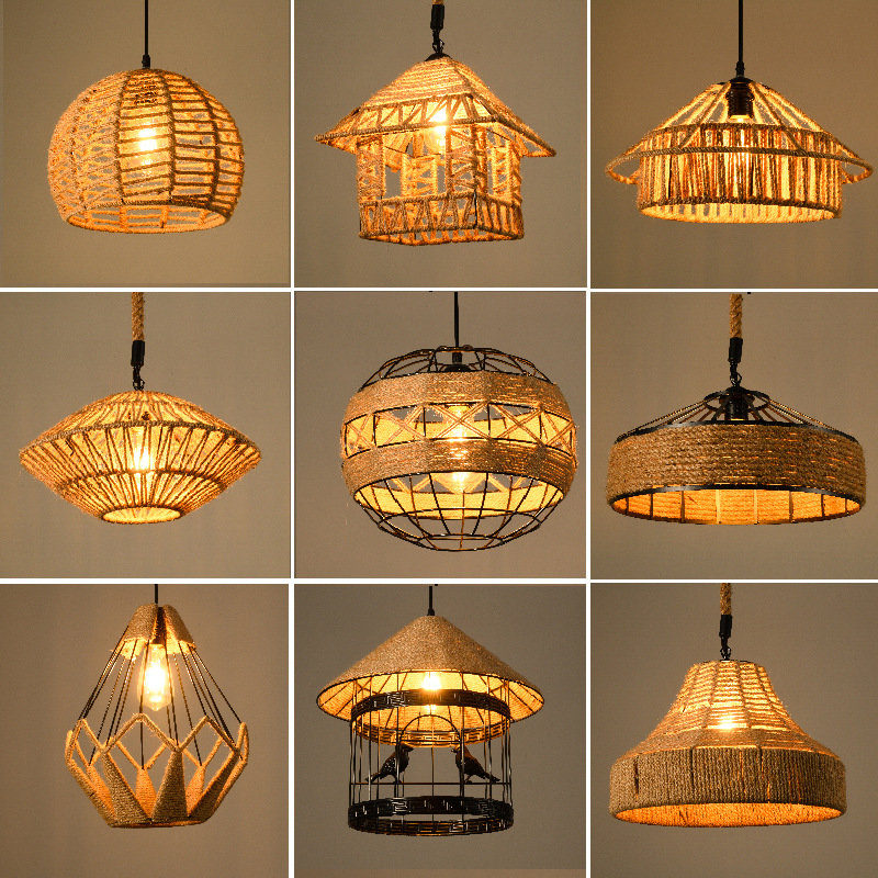 美式鄉村復古麻繩吊燈創意個性櫥窗網咖服裝店餐廳工業風燈具