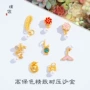 鱼尾保色羽毛小花吊坠