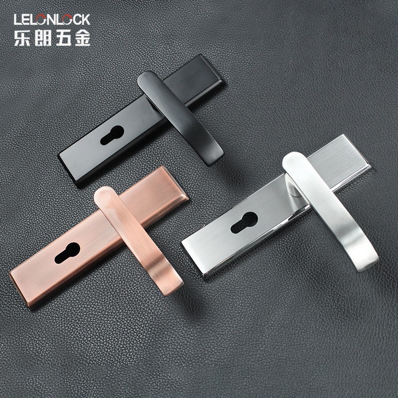 Acero inoxidable 304 panel interior puerta cerradura mudo negro cerradura baño dormitorio puerta de madera cerradura manija de la puerta cerradura