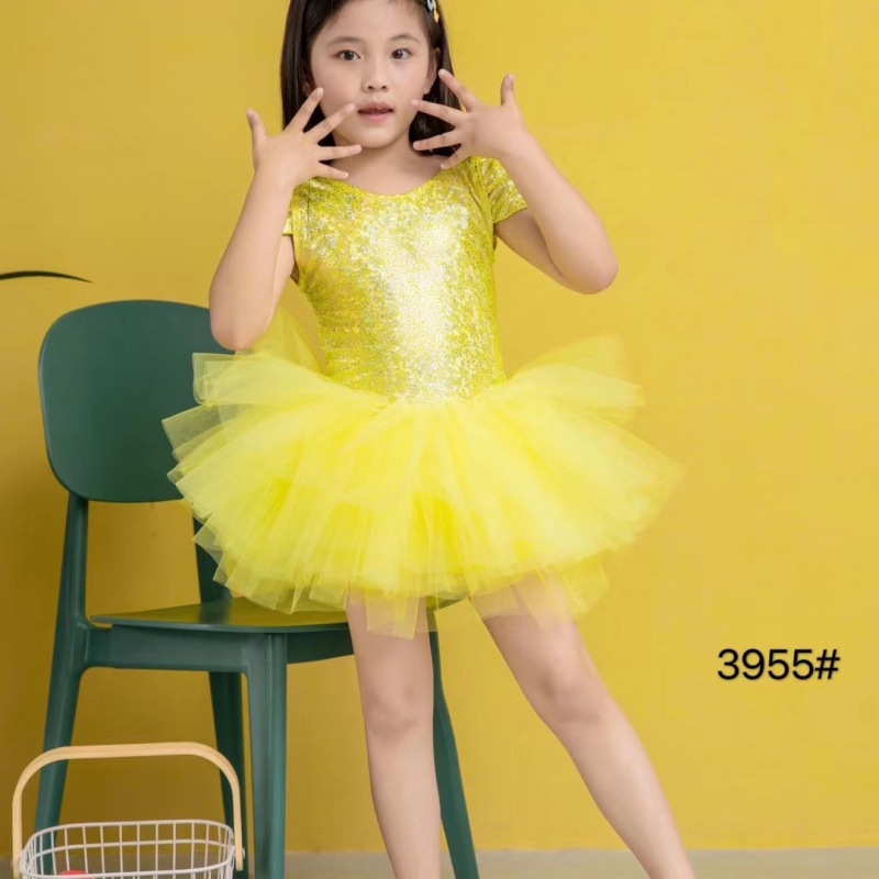 4~8세를 위한 인기 있는 노란색 투투 스커트