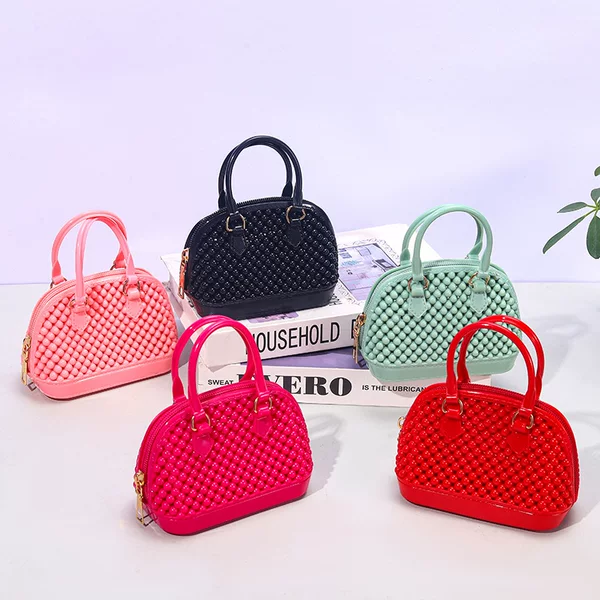 Children's Jelly Bag Wholesale Kindergarten Girls Fashion Coin Purse Mini Shell Bag Cut Out Pvc Shoulder Bag for Women