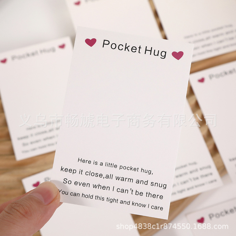 Cross-Border Popular Heart Pocket Hug Hug Resin Jewelry Packaging Small Card Now Available